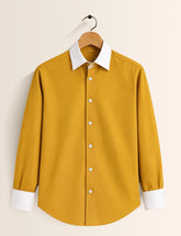 Yellow Color Contrast Mens Full Sleeves Shirt - XPST