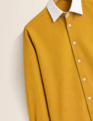 Yellow Color Contrast Mens Full Sleeves Shirt - XPST