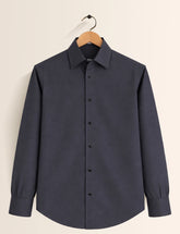 Charcoal Color Plain Mens Full Sleeves Shirt - XPST
