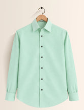 Light Green Color Plain Mens Full Sleeves Shirt - XPST