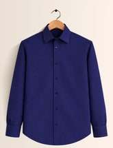 Navy Color Plain Mens Full Sleeves Shirt - XPST