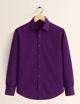 Purple Color Plain Mens Full Sleeves Shirt - XPST