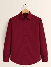 Red Color Plain Mens Full Sleeves Shirt - XPST
