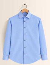 Sky Blue Color Plain Mens Full Sleeves Shirt - XPST