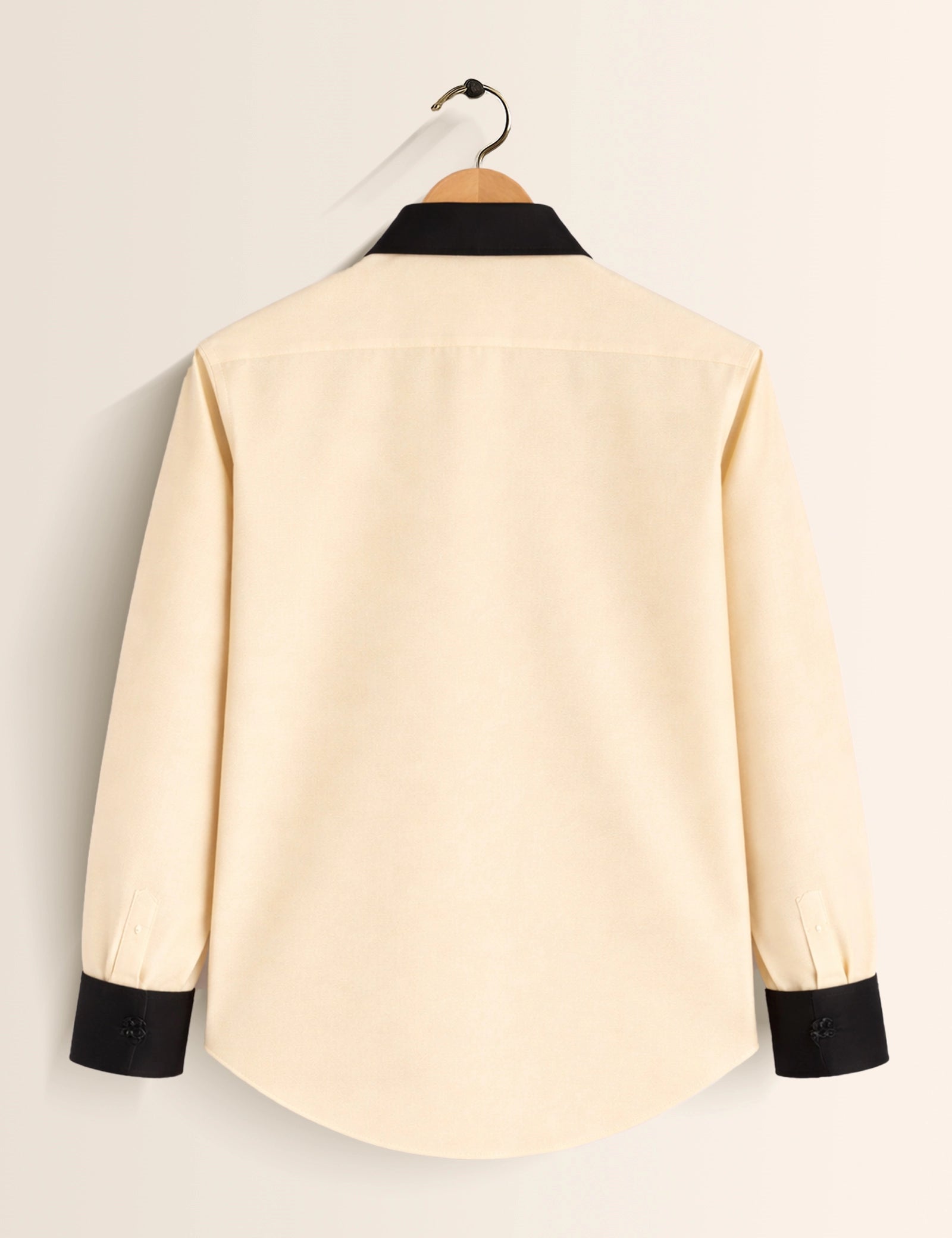 Cream Color Contrast Mens Full Sleeves Shirt - XPST