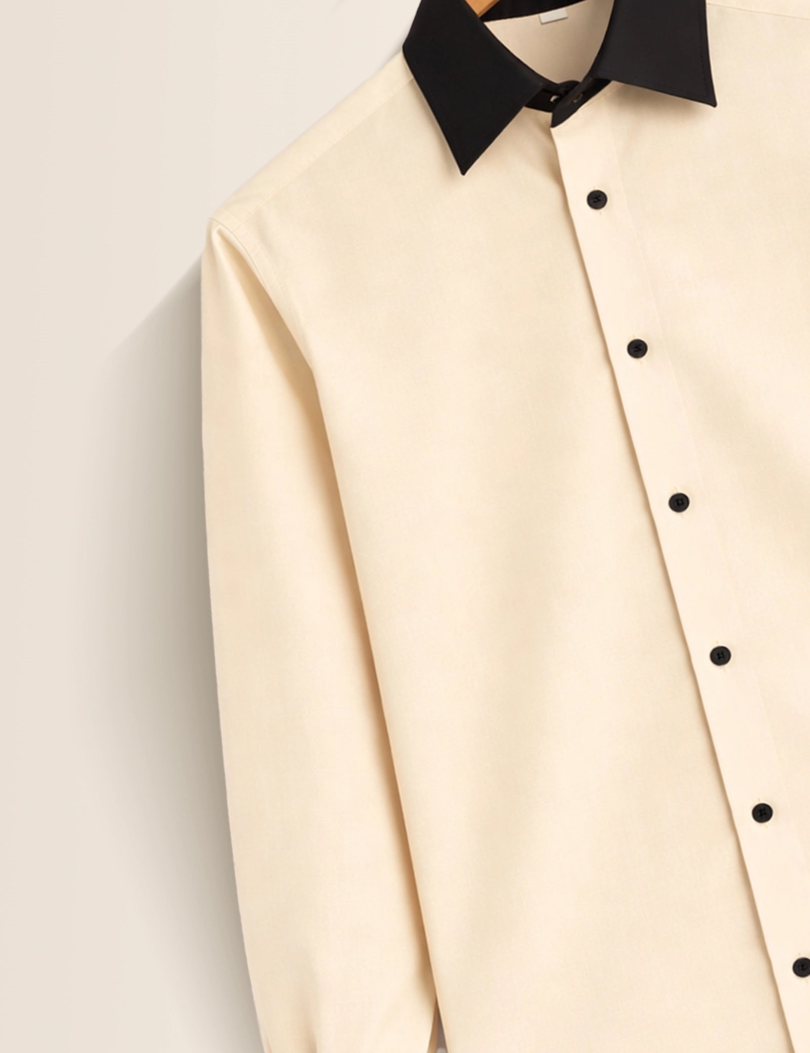 Cream Color Contrast Mens Full Sleeves Shirt - XPST