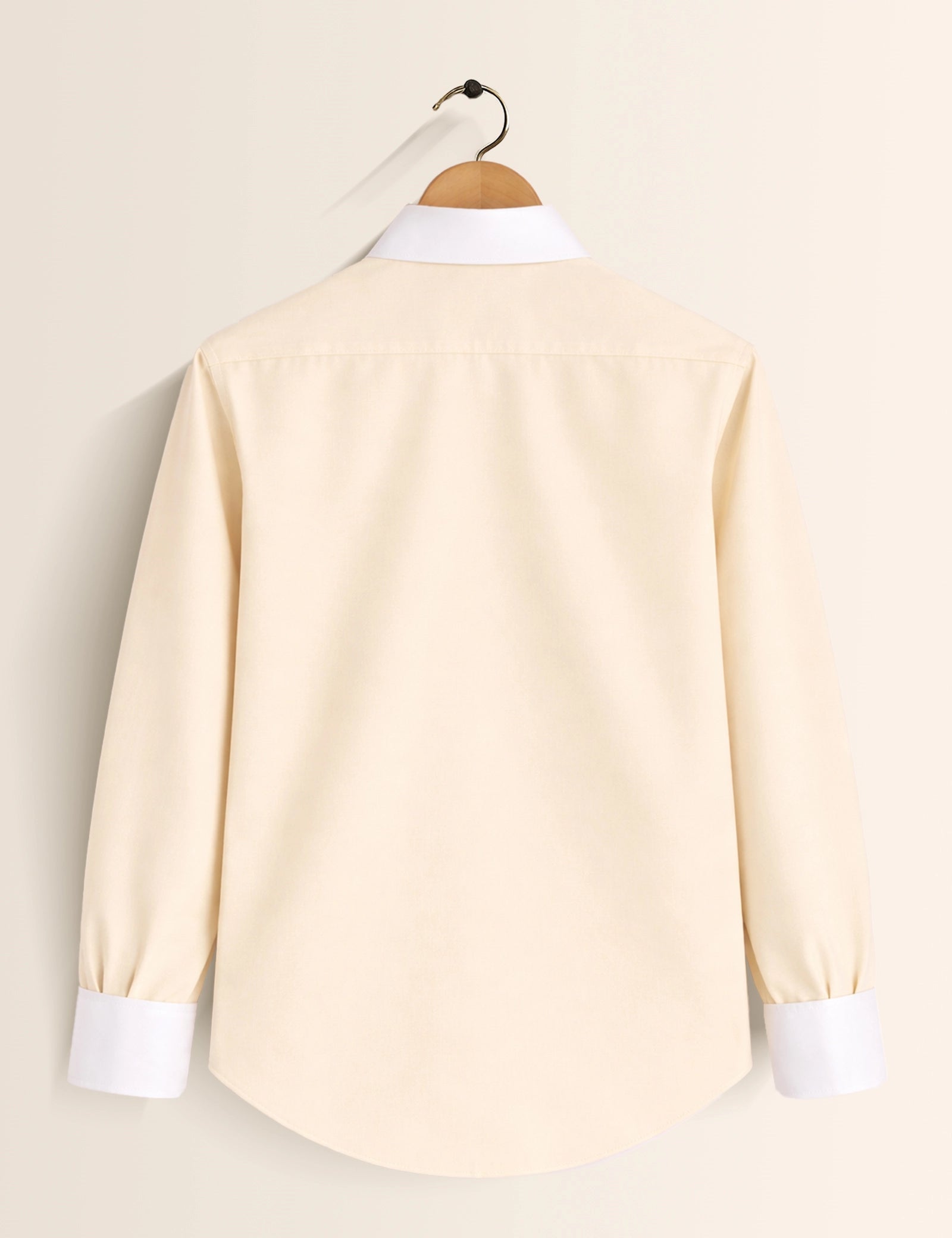 Cream White Color Contrast Mens Full Sleeves Shirt - XPST