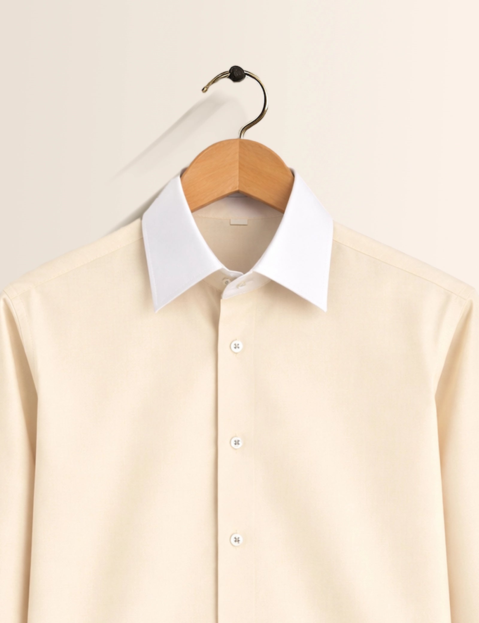 Cream White Color Contrast Mens Full Sleeves Shirt - XPST