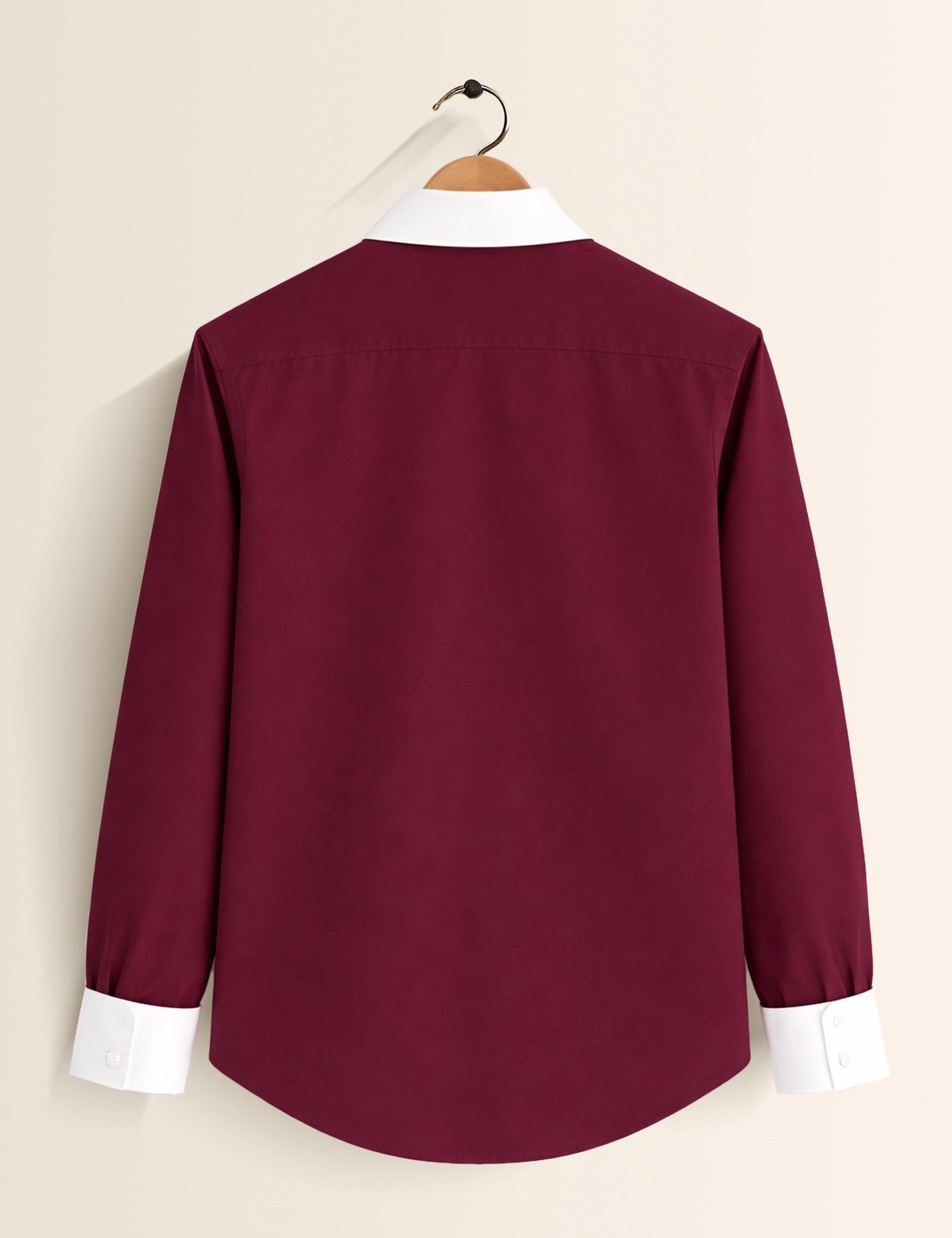 Maroon Color Contrast Mens Full Sleeves Shirt - XPST