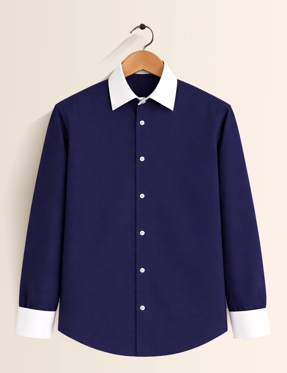 Navy Color Contrast Mens Full Sleeves Shirt - XPST