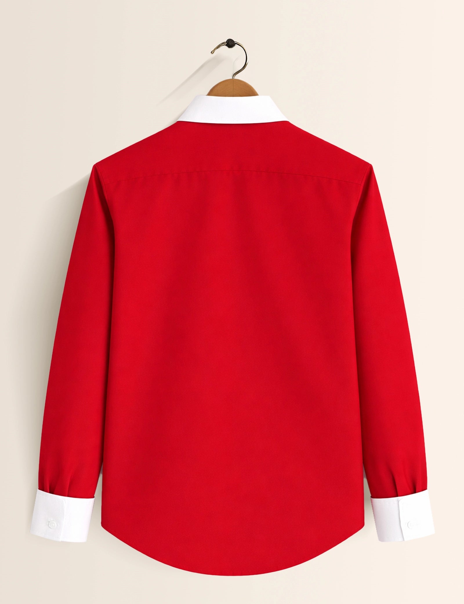 Red Color Contrast Mens Full Sleeves Shirt - XPST