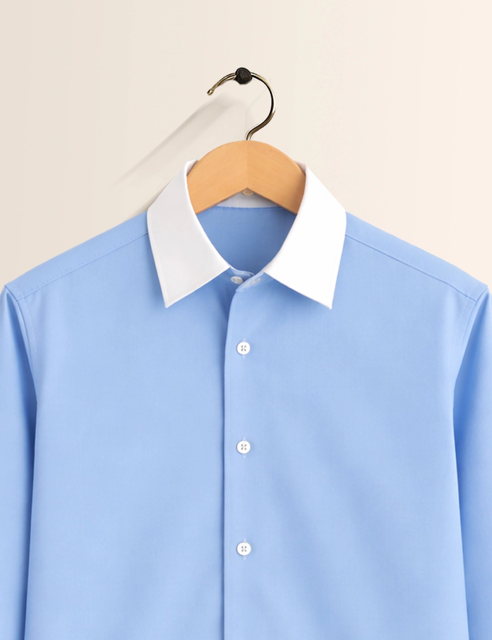 Sky Blue Color Contrast Mens Full Sleeves Shirt - XPST