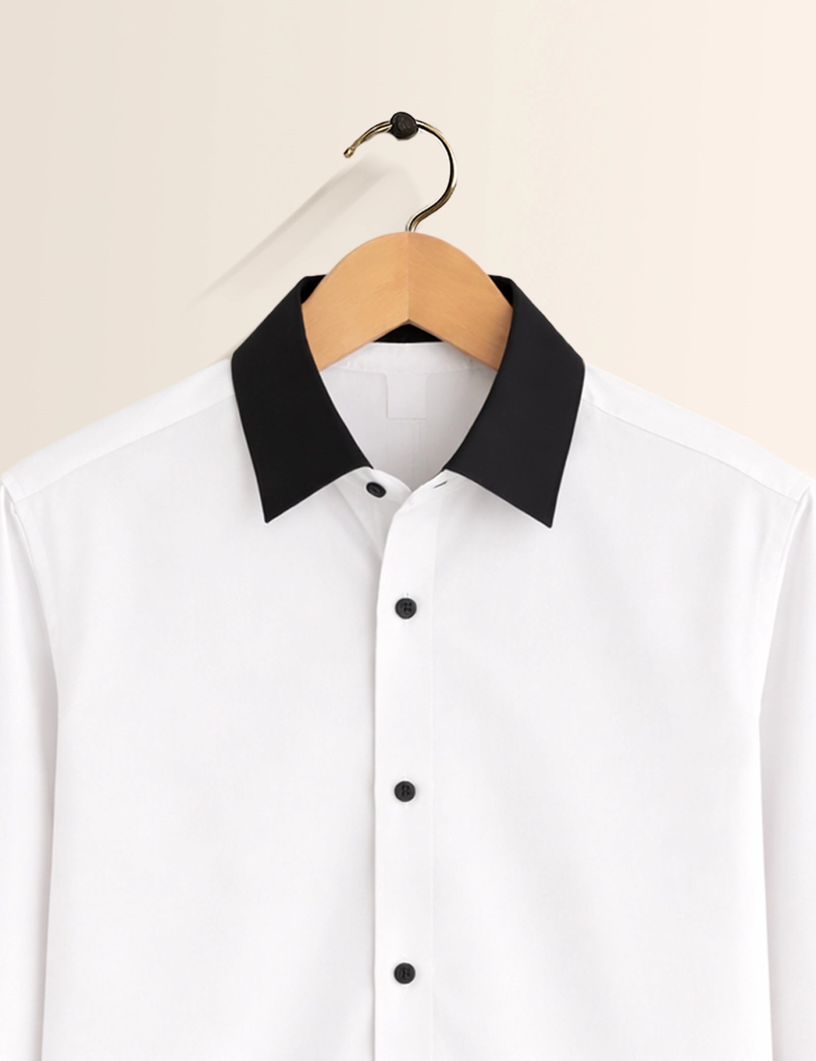 White Color Contrast Mens Full Sleeves Shirt - XPST