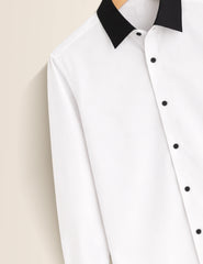 White Color Contrast Mens Full Sleeves Shirt - XPST