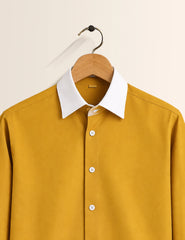 Yellow Color Contrast Mens Full Sleeves Shirt - XPST