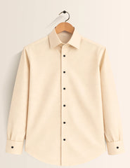Cream Color Plain Mens Full Sleeves Shirt - XPST
