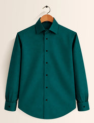 Green Color Plain Mens Full Sleeves Shirt - XPST