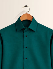 Green Color Plain Mens Full Sleeves Shirt - XPST