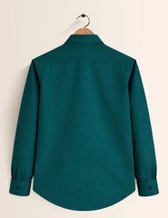 Green Color Plain Mens Full Sleeves Shirt - XPST