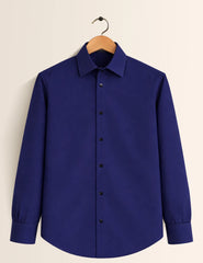 Navy Color Plain Mens Full Sleeves Shirt - XPST
