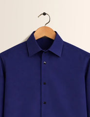 Navy Color Plain Mens Full Sleeves Shirt - XPST